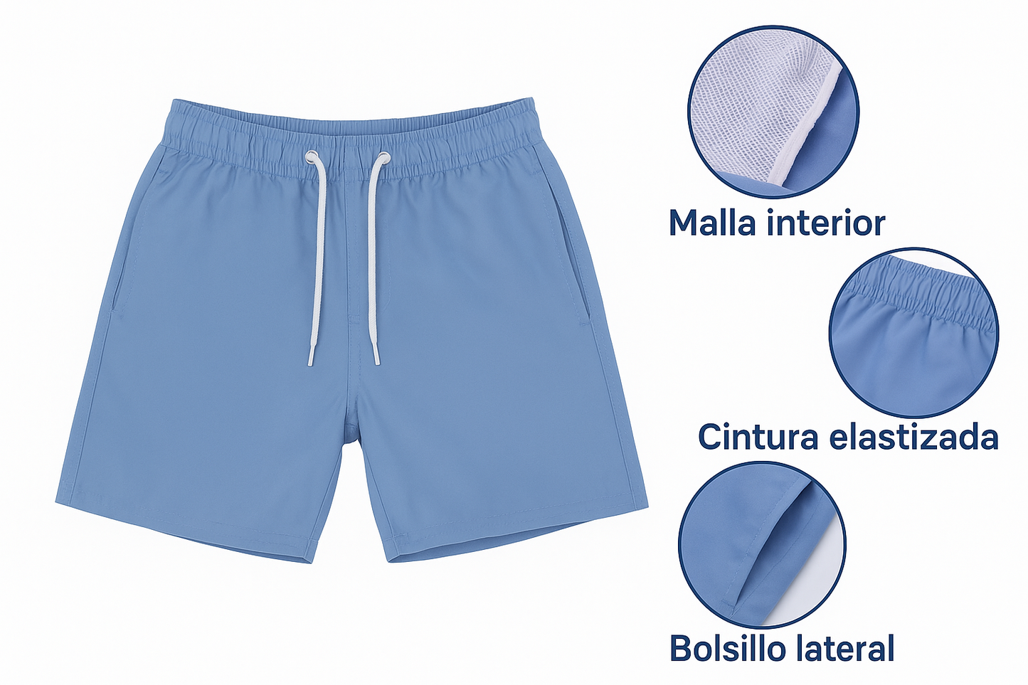 Short de baño niño- NORMAL LISO (NO mágico)